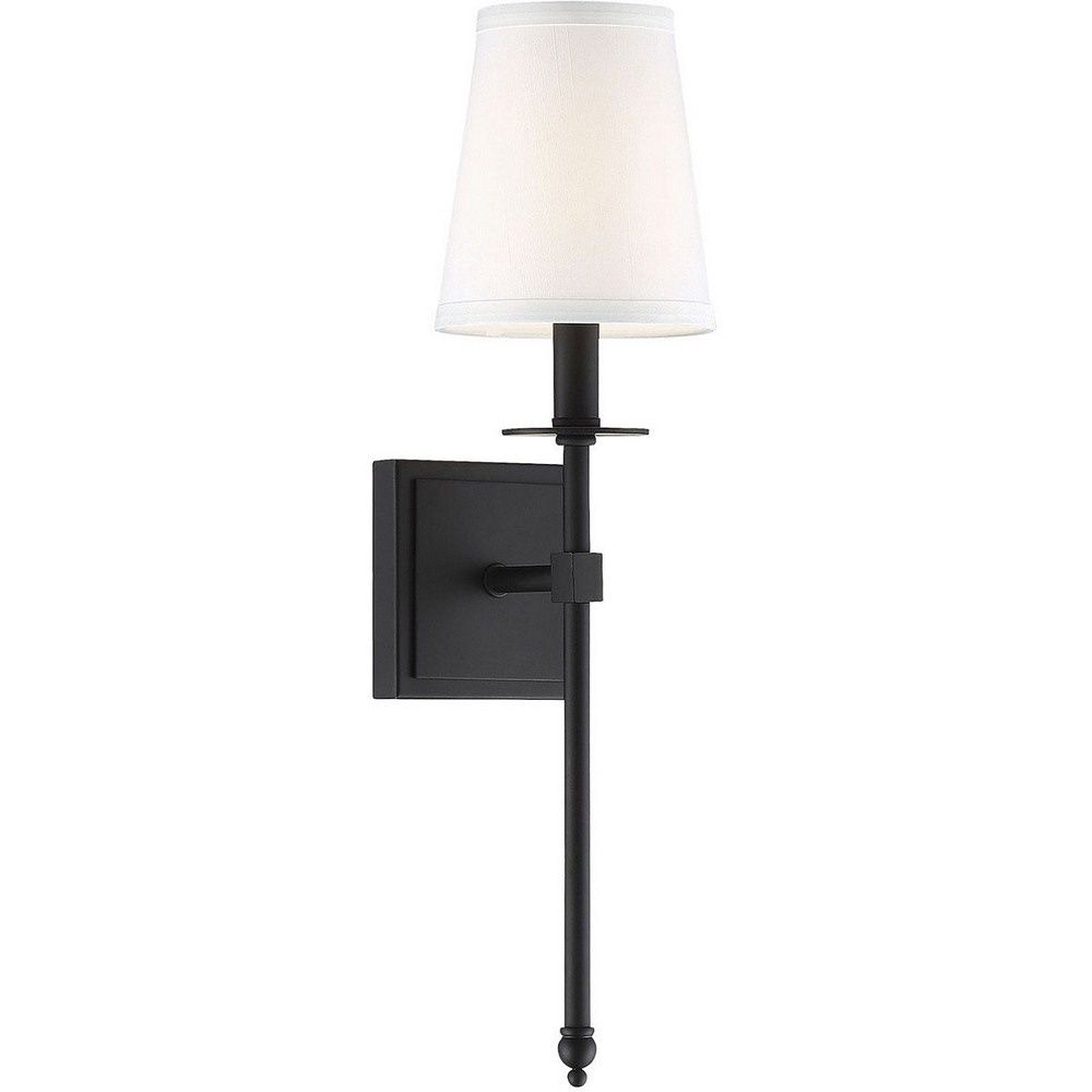 Monroe Single Light 20&quot; Tall Wall Sconce in Black