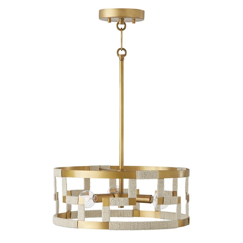 Hala 3 Light 15&quot; Wide Semi-Flush Drum Ceiling Fixture / Pendant
