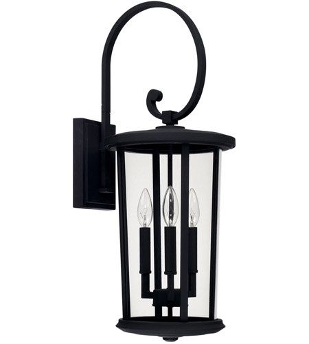 Howell 3 Light 26&quot; Tall Outdoor Wall Sconce in Black