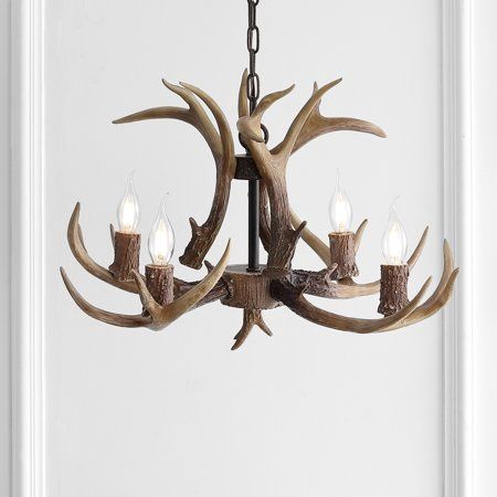 Eldora 4 Light 26&quot; Wide LED Antler Chandelier Brown