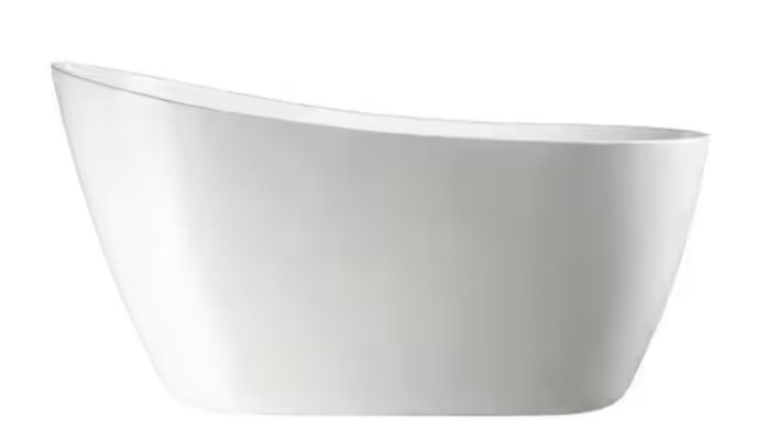 55 in Acrylic White Free Standing Bathtub