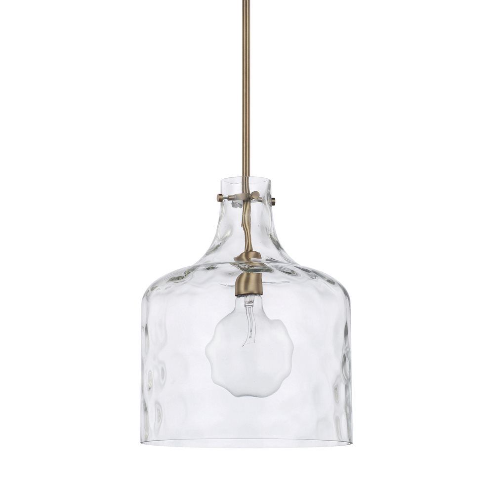 Elijah 1 Light 11.75 inch Pendant Aged Brass