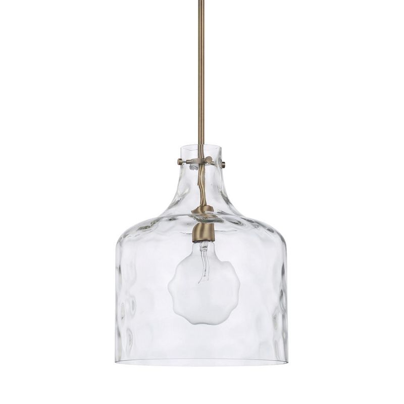 Elijah 1 Light 11.75 inch Pendant Aged Brass