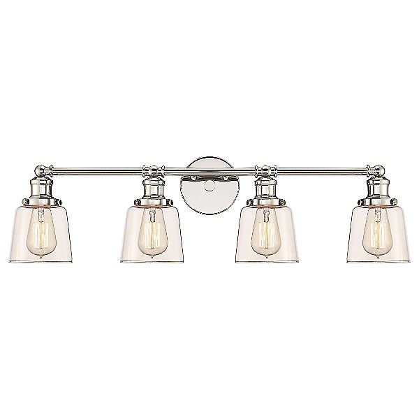 Union 4 Light 32&quot; Wide Bathroom Vanity Light in Polished Nickel