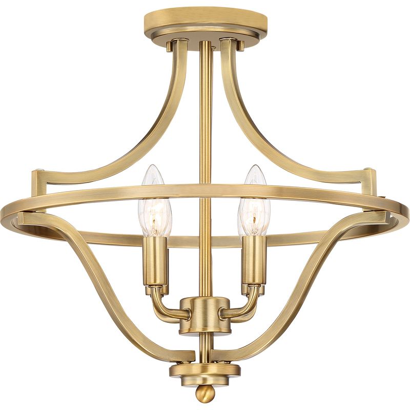 Harvel 4 Light 16&quot; Wide Semi-Flush Ceiling Fixture in Brass Finish