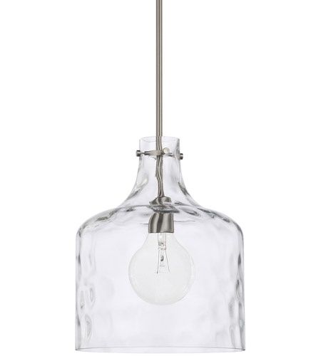 Elijah 1 Light 12 inch Brushed Nickel Pendant Ceiling Light