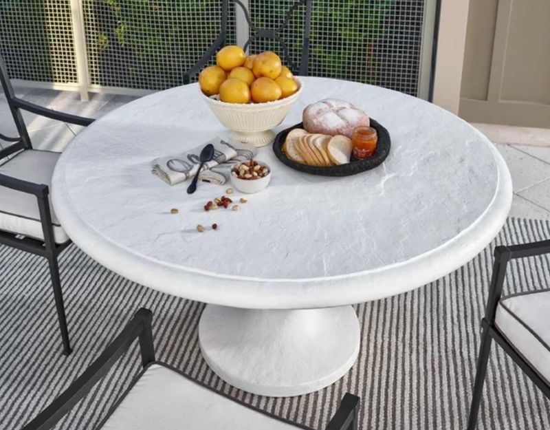 Honolua Bay Concrete White Round Dining Table