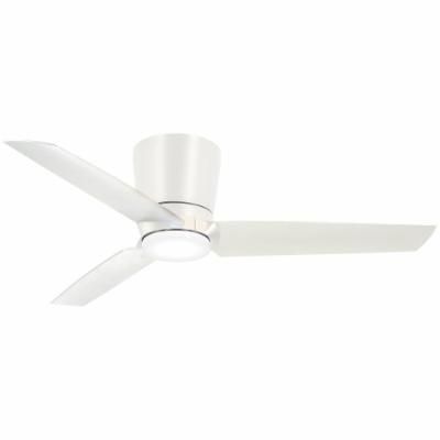 Pure 48&quot; 3 Blade Indoor LED Flush Mount Ceiling Fan in White with Wall Control Included