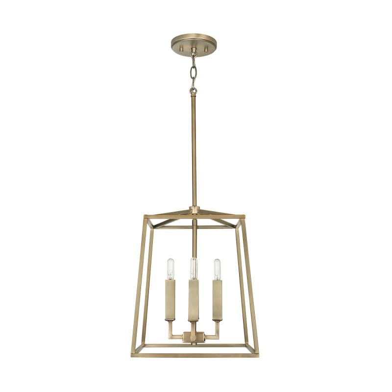 Thea 4 Light 12&quot; Wide Taper Candle Pendant Aged Brass