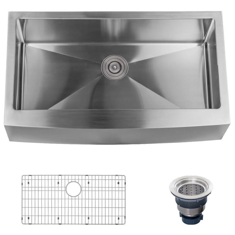 Farmhouse 36&quot; Single Basin Stainless Steel Kitchen Sink with Apron Front -