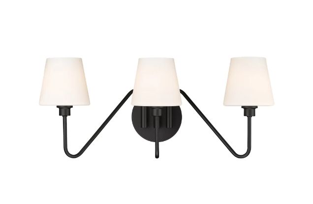 Kennedy 3 Light 24&quot; Wide Vanity Light in Black Finish