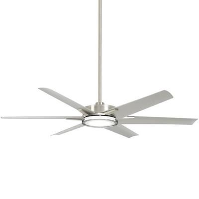 Deco 65&quot; 6 Blade Indoor / Outdoor CCT LED Ceiling Fan with Remote Included Brushed Nickel