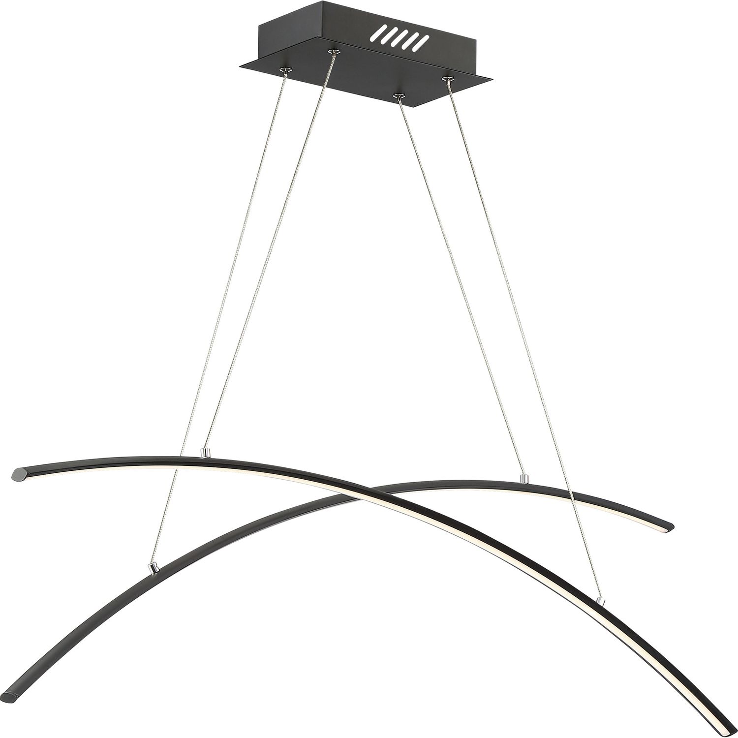 Fanfare 39-1/2&quot; Wide Integrated LED Chandelier with Curved Shades