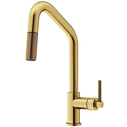 Utopia 1.8 GPM Single Hole Pre-Rinse Kitchen Faucet in Matte Brushed Gold
