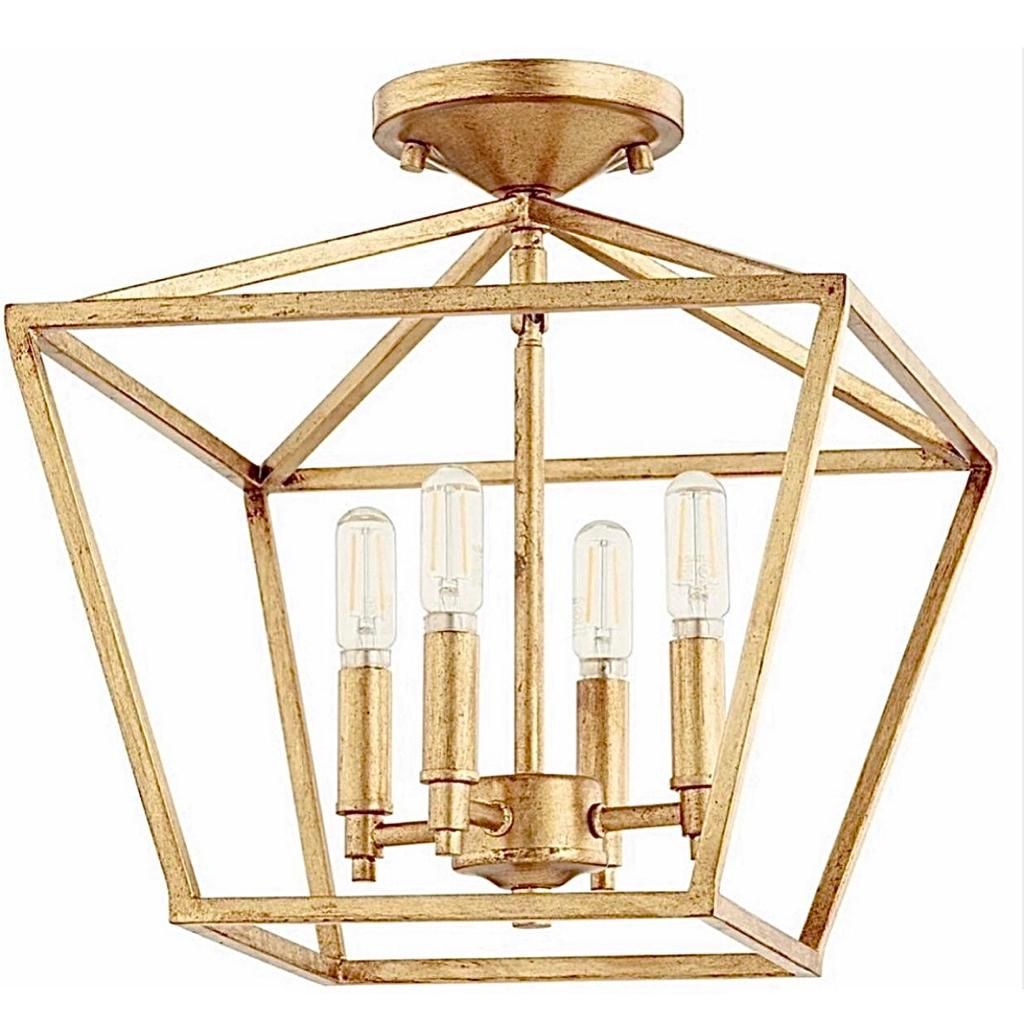 Quorum International Gabriel 4 Light Flush Mount Gold Leaf