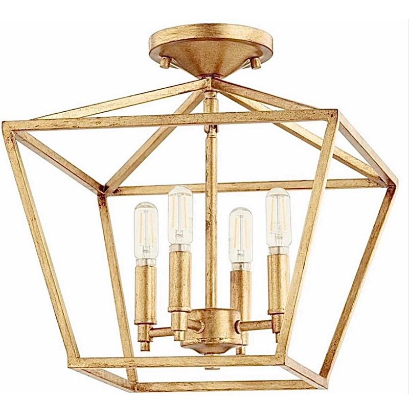 Quorum International Gabriel 4 Light Flush Mount Gold Leaf