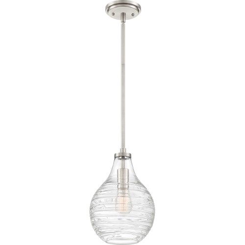 Genie Single Light 9&quot; Wide Mini Pendant / Semi-Flush Ceiling Fixture