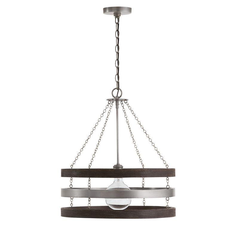 Ashton 20&quot; Wide Pendant Carbon Grey / Matte Nickel Indoor Lighting Pendants
