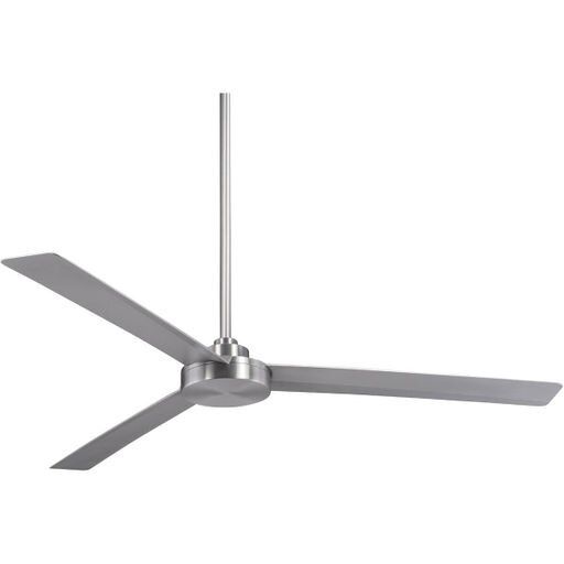 Roto XL 62&quot; 3 Blade Indoor / Outdoor Ceiling Fan with Wall Control Included Silver Finish