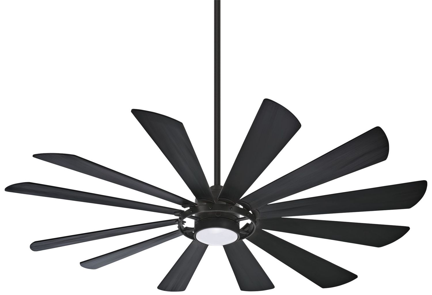 Windmolen 65&quot; 12 Blade Indoor / Outdoor Smart LED Energy Star Ceiling Fan with Remote Included in Textured Coal