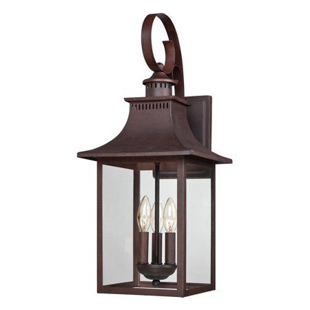 Chancellor 3 Light 23-1/2&quot; High Outdoor Wall Sconce with Clear Glass Shade Copper Bronze