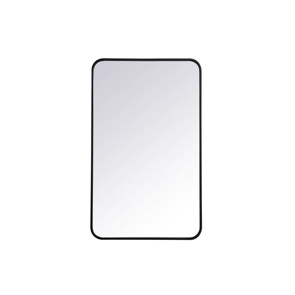 Evermore 36&quot; x 22&quot; Rectangular Metal Framed Accent Mirror in Black