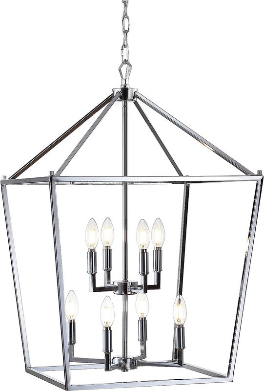 Pagoda 8 Light 20&quot; Wide LED Taper Candle Chandelier in Chrome
