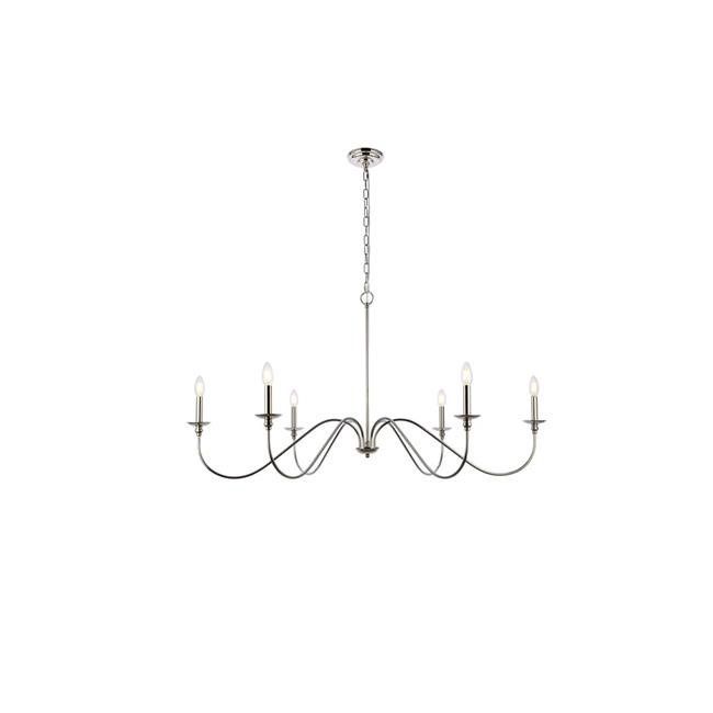 Rohan 6 Light 48&quot; Wide Taper Candle Style Chandelier Polished Nickel