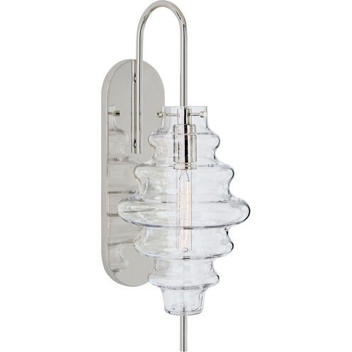 Kelly Wearstler Tableau 1 Light 6.75 inch Polished Nickel Sconce Wall Light in Clear Glass,