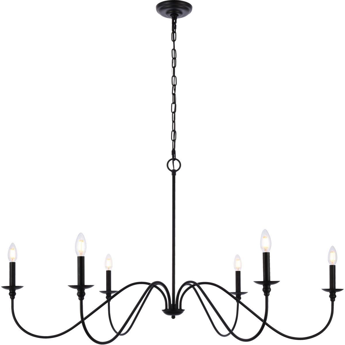 Rohan 6 Light 48&quot; Wide Taper Candle Chandelier