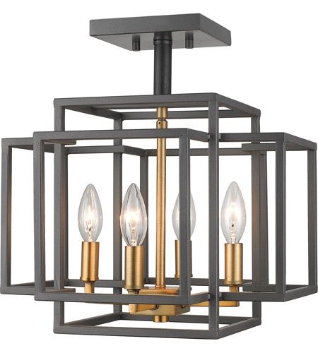 Titania 4 Light 14 inch Bronze/Olde Brass Semi Flush Mount Ceiling Light