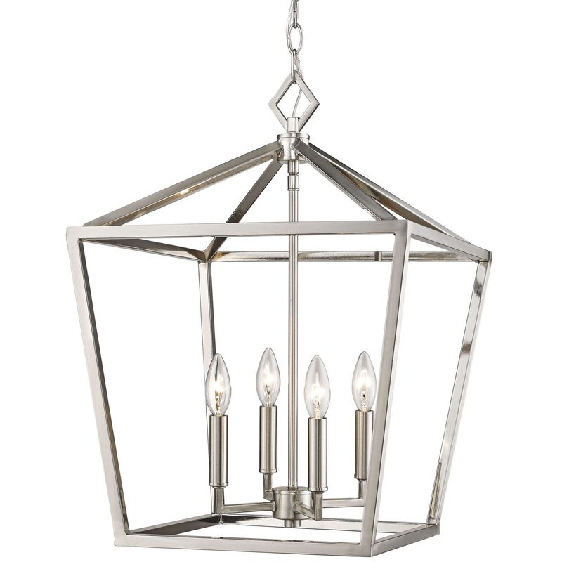 Ritner 4 Light 16&quot; Wide Taper Candle Pendant in Satin Nickel