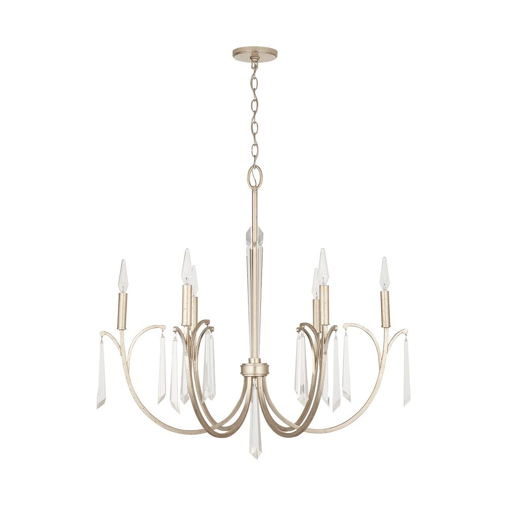 Gwyneth 6 Light 34&quot; Wide Crystal Chandelier