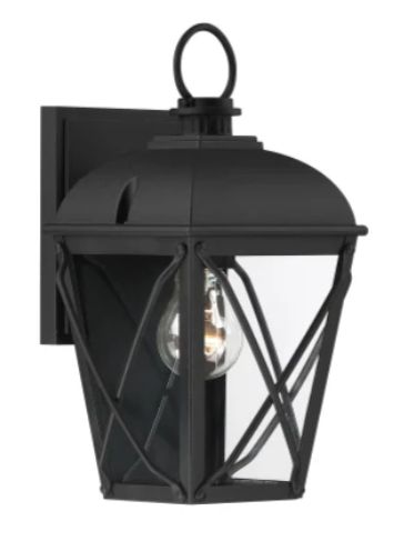 Fair Avenue Single Light 13&quot; Tall Outdoor Wall Sconce in Black