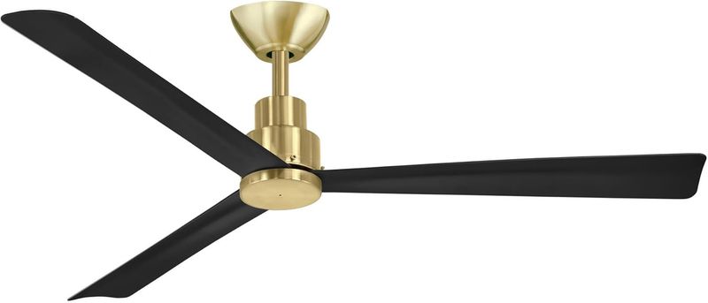 So Simple 44&quot; 3 Blade Indoor / Outdoor Energy Star Ceiling Fan with Remote Included Soft Brass / Coal