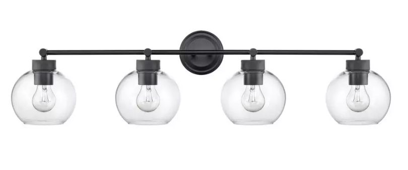 Albury 4 Light 35&quot; Wide Bathroom Vanity Light in Black