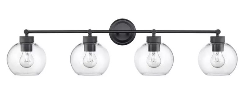 Albury 4 Light 35&quot; Wide Bathroom Vanity Light in Black