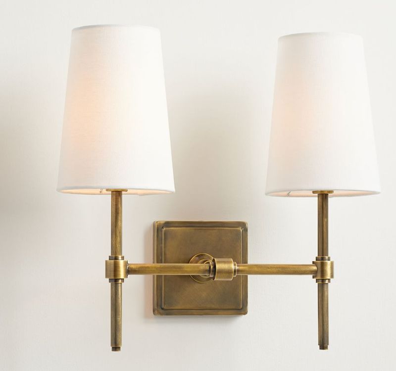 Pearson Double Shade Sconce Gold
