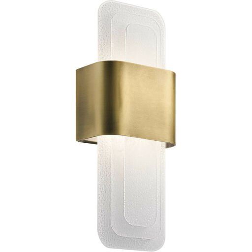 Serene 17&quot; Tall Integrated LED Wall Sconce in Natural Brass