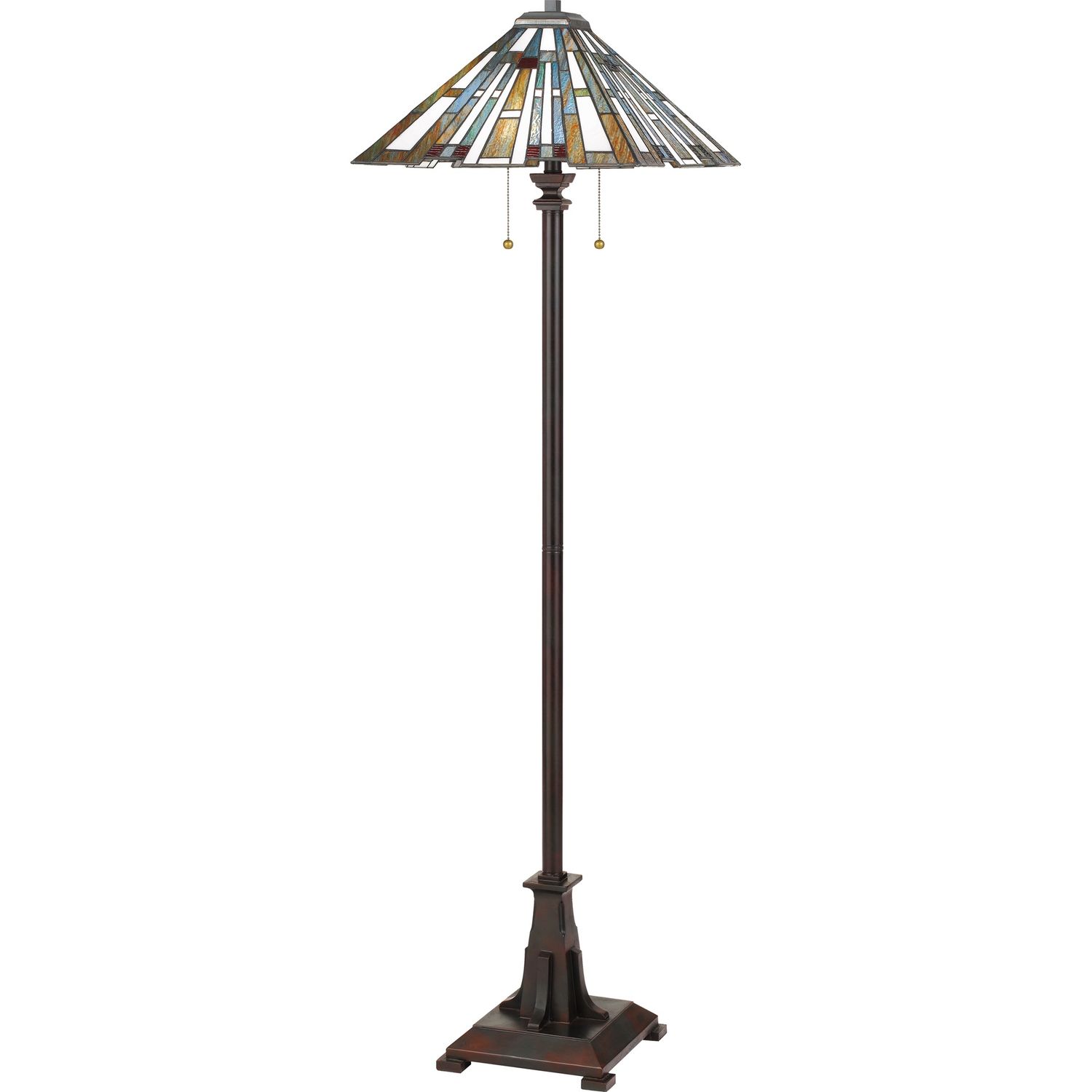Maybeck 2 Light 62&quot; Tall Buffet and Tiffany Floor Lamp in Bronze