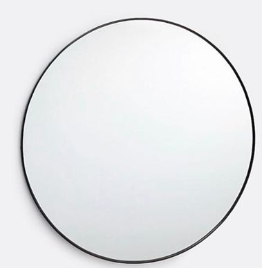 30 in Round Black Mirror