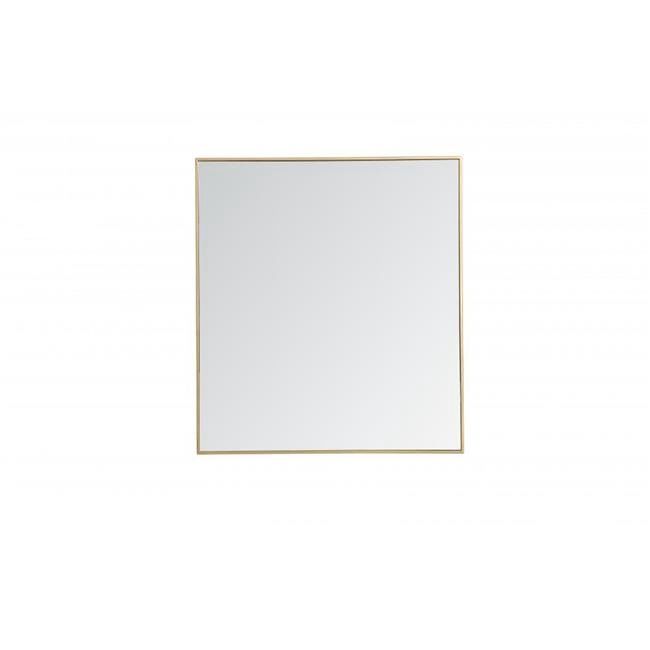 Eternity 40&quot; x 36&quot; Rectangular Beveled Metal Framed Bathroom Mirror in Brass