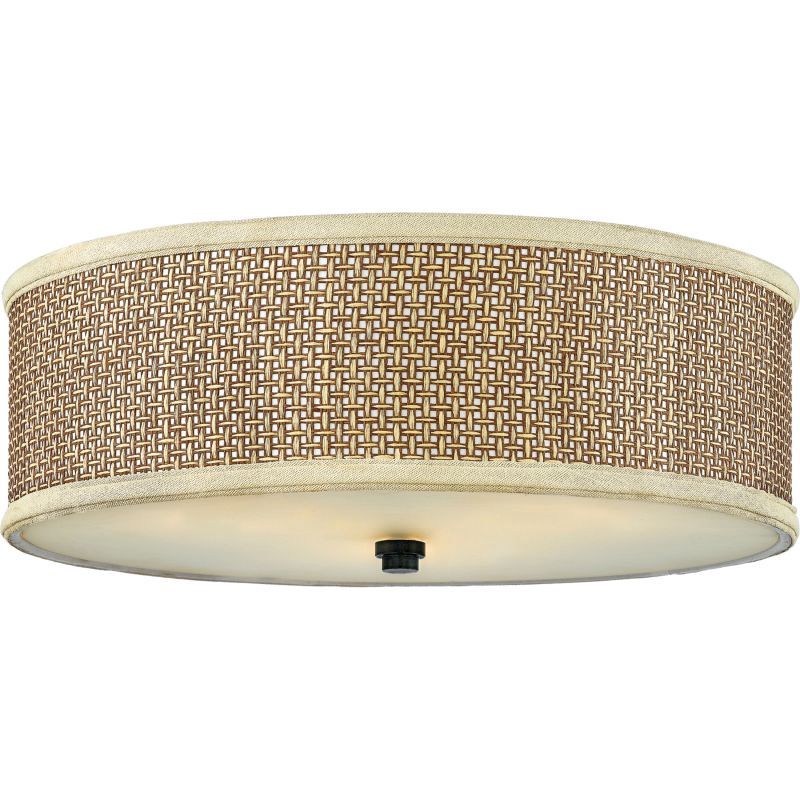 Zen 3 Light 17&quot; Wide Flush Mount Ceiling Fixture Beige