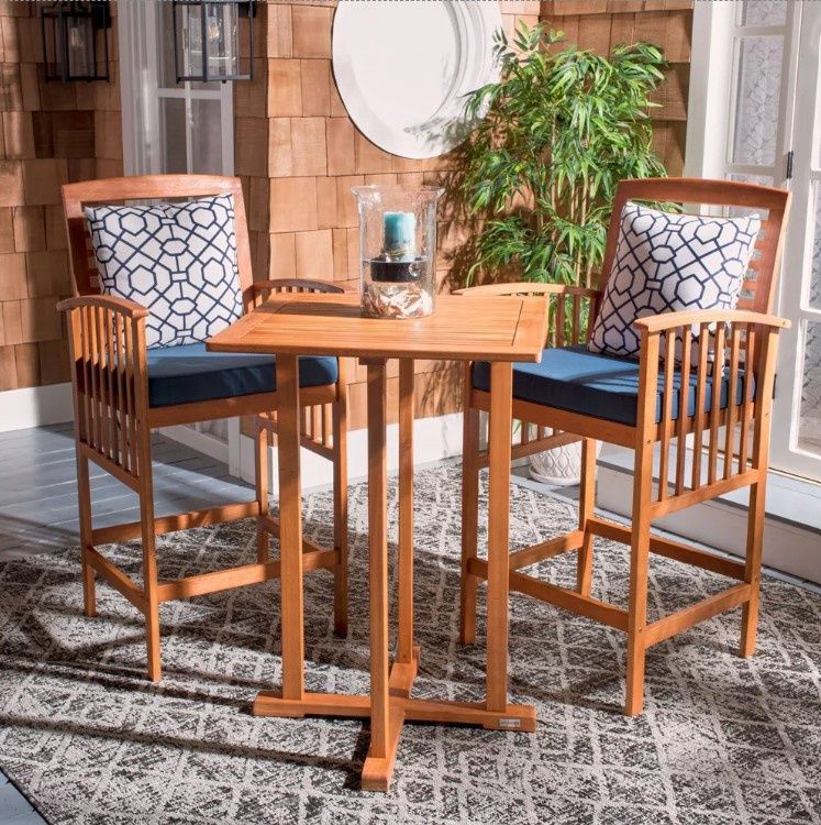 Pate 3pc Bistro Set - Natural/Navy
