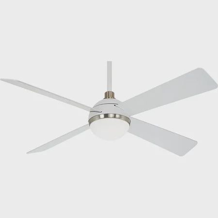 Orb 54&quot; 4 Blade LED Indoor Ceiling Fan with Remote Included in White and Brushed Nickel