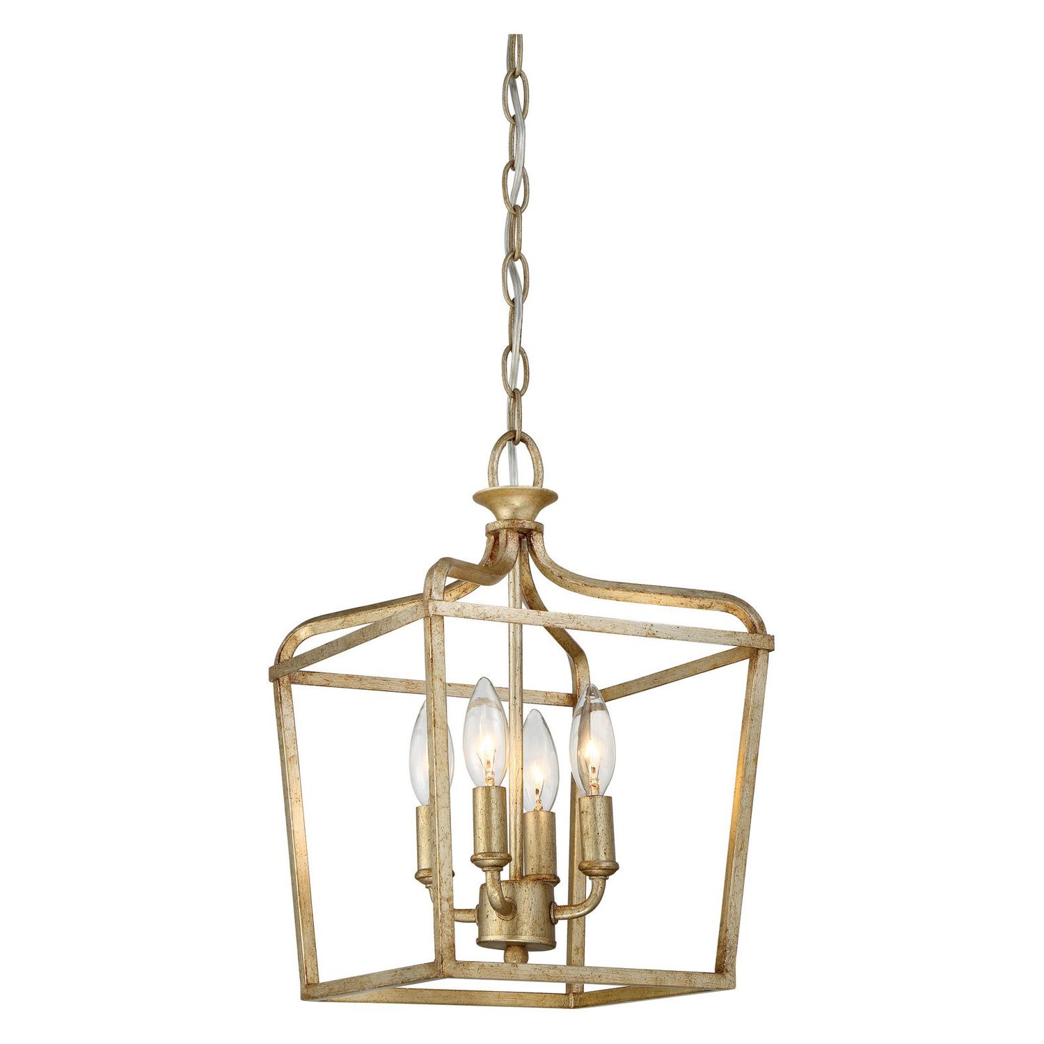 Laurel Estate 4 Light Pendant or Semi-Flushmount in Antique Gold