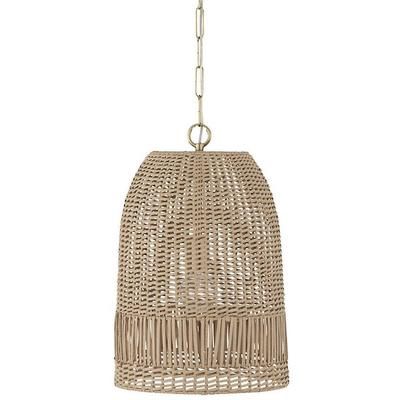 Naomi 14&quot; Wide Wood Pendant Matte Brass