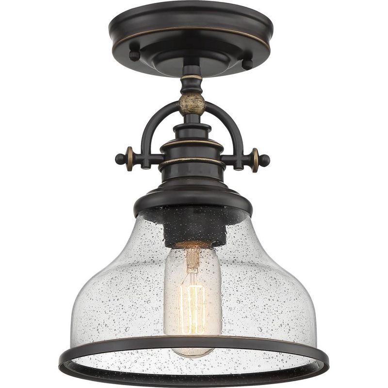 Grant 8&quot; Wide Semi-Flush Ceiling Fixture in Bronze