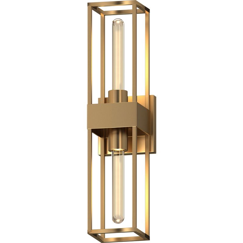 2 Light 18&quot; Tall Bathroom Sconce in Gold Finish