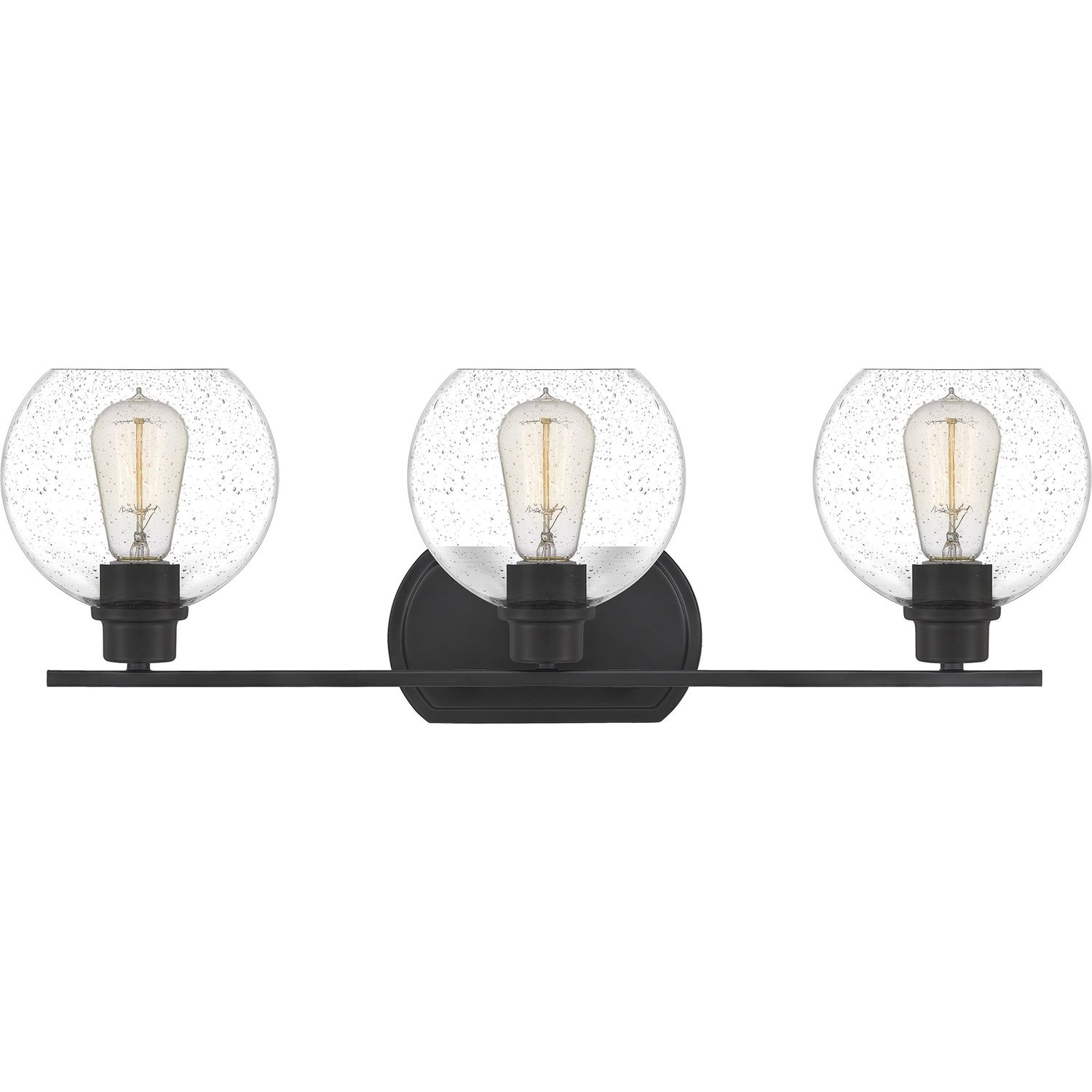 Pruitt 3 Light Matte Black Bath Light Wall Light